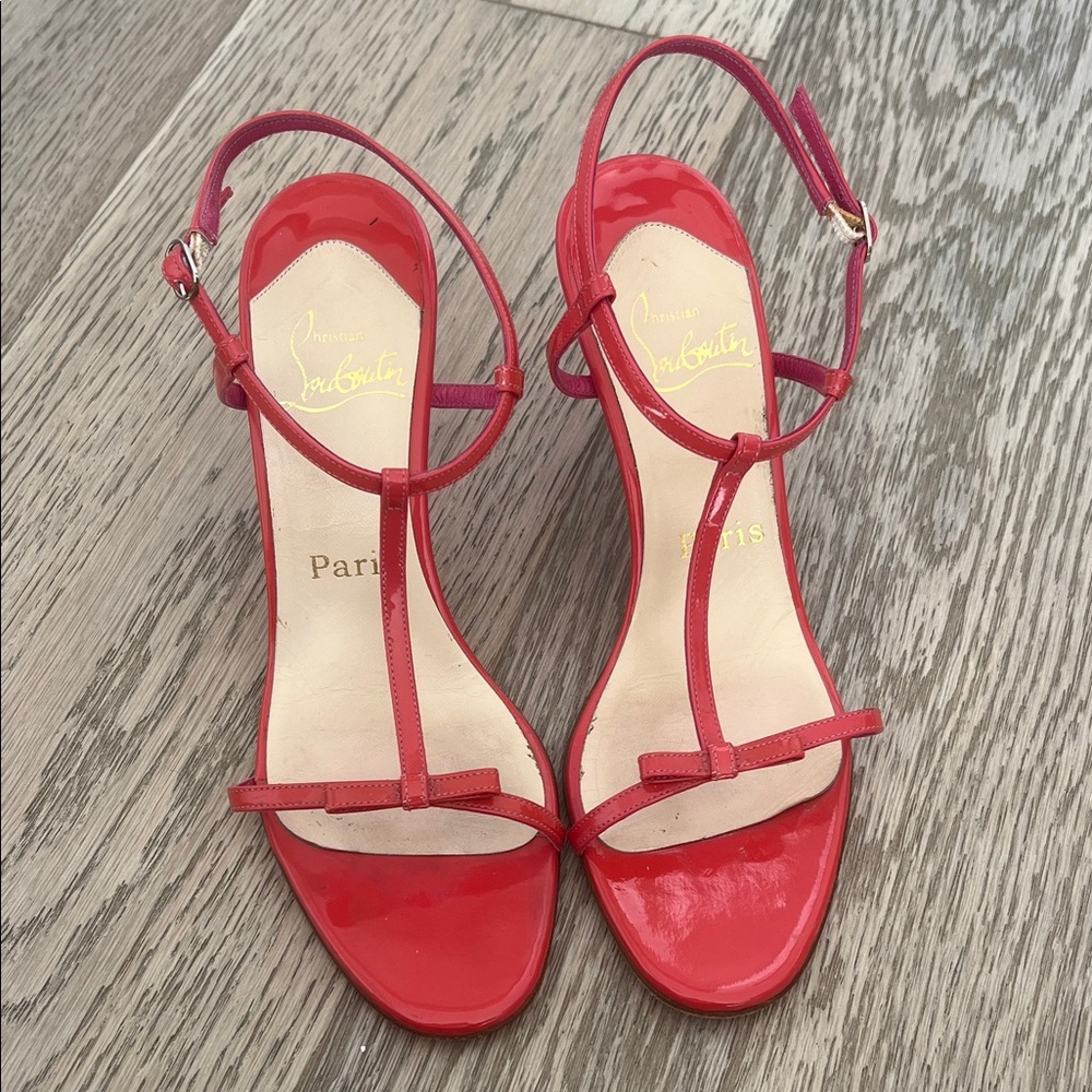 Christian Louboutin Red Strappy Heels